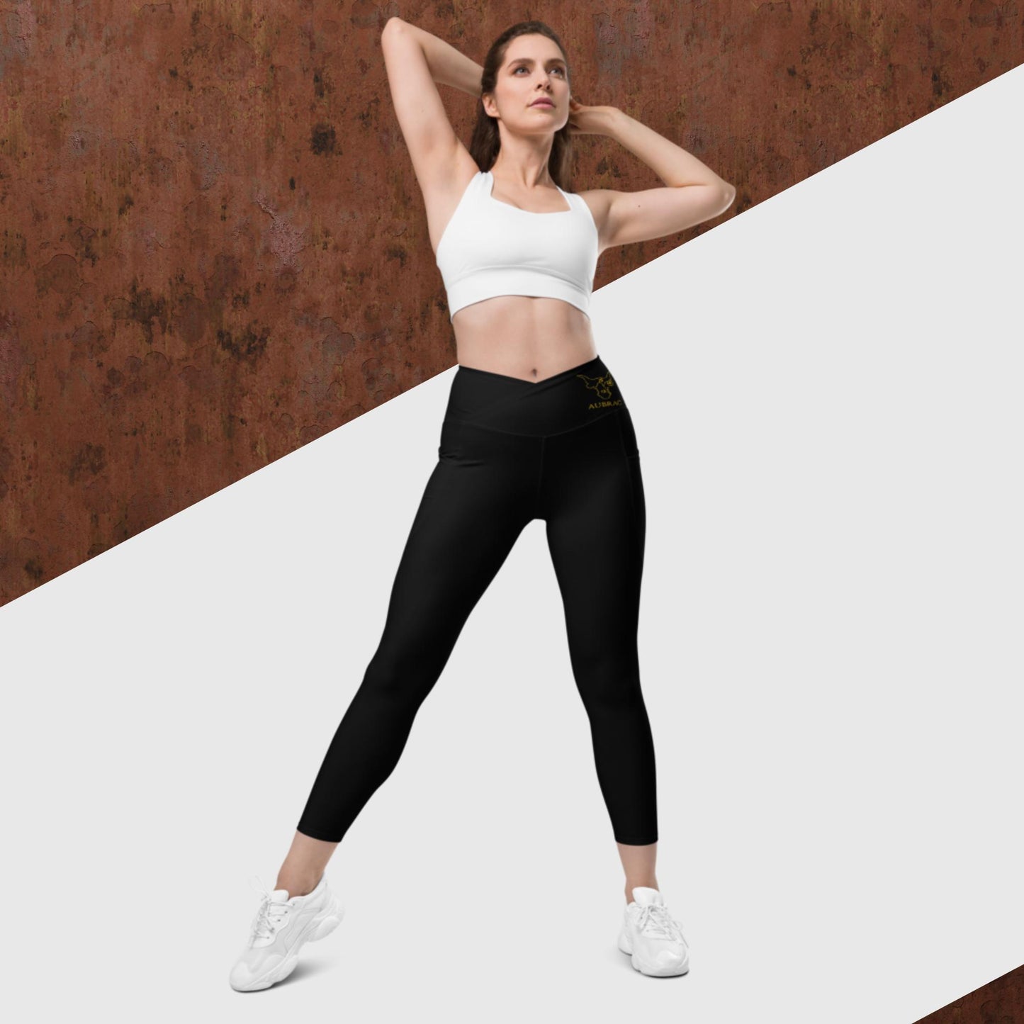 Legging croisé all over avec poches