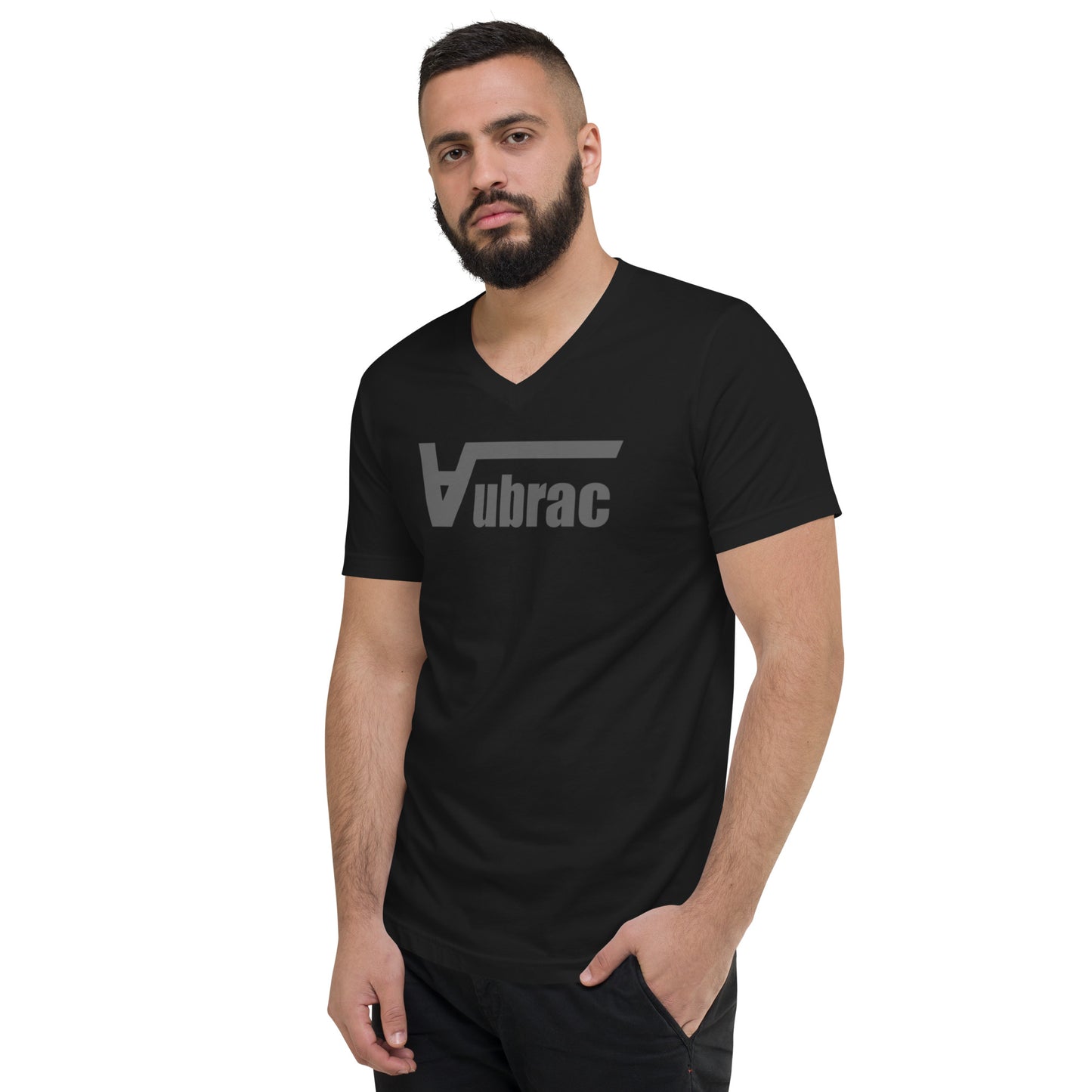 « A » T-shirt Unisexe à Manches Courtes et Col V