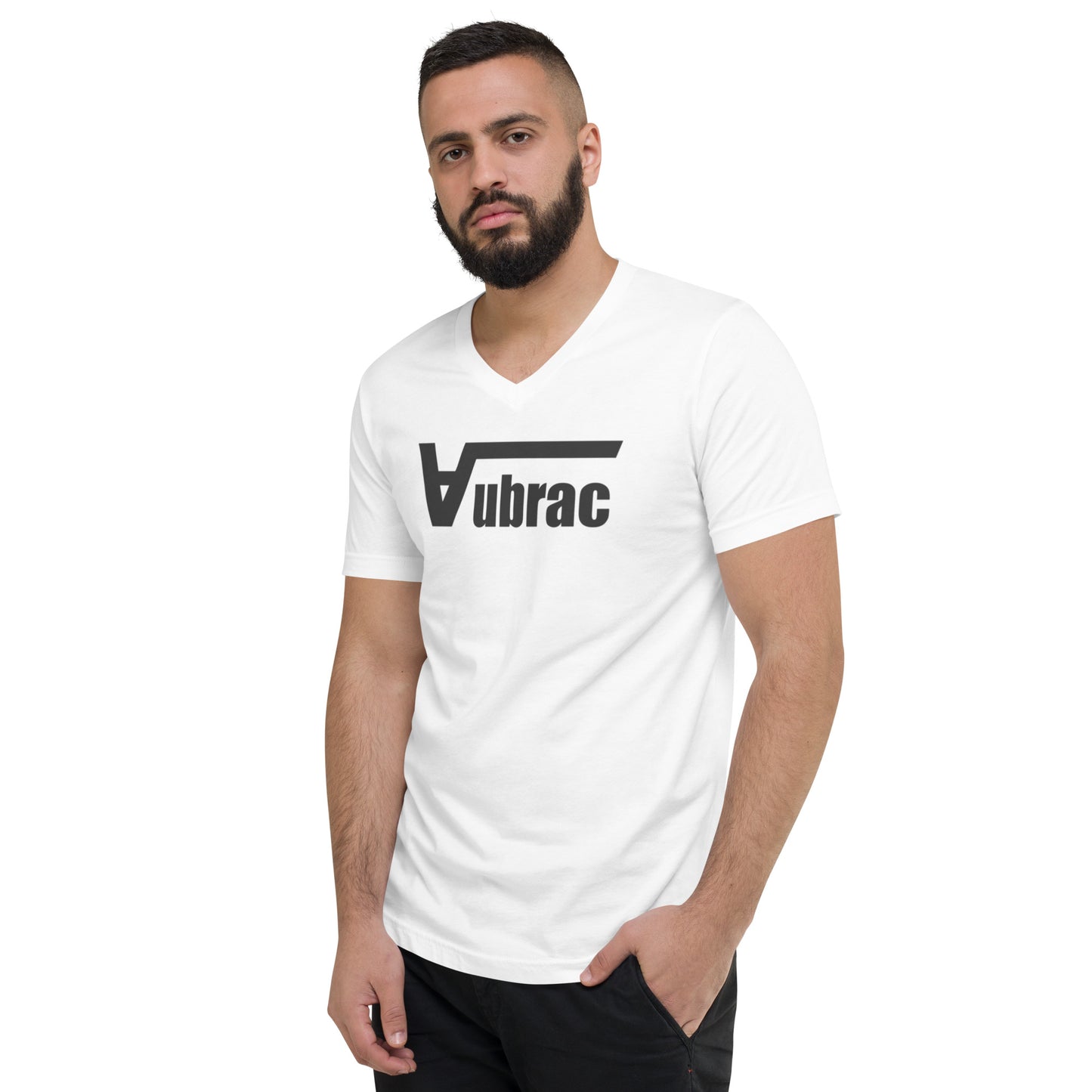 « A » T-shirt Unisexe à Manches Courtes et Col V