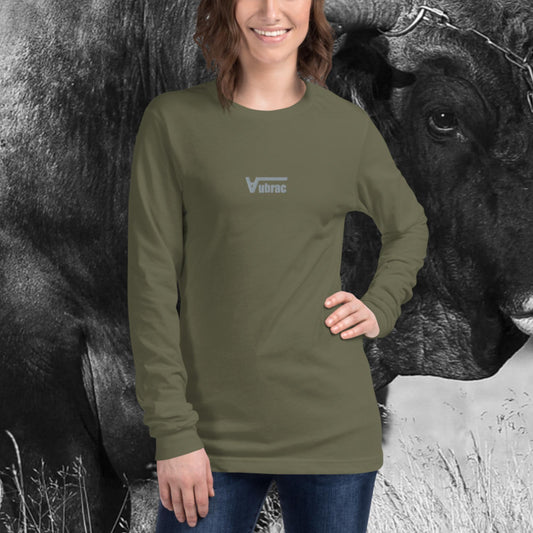 Aubrac brodé, 🧵, T-shirt Unisexe à Manches Longues