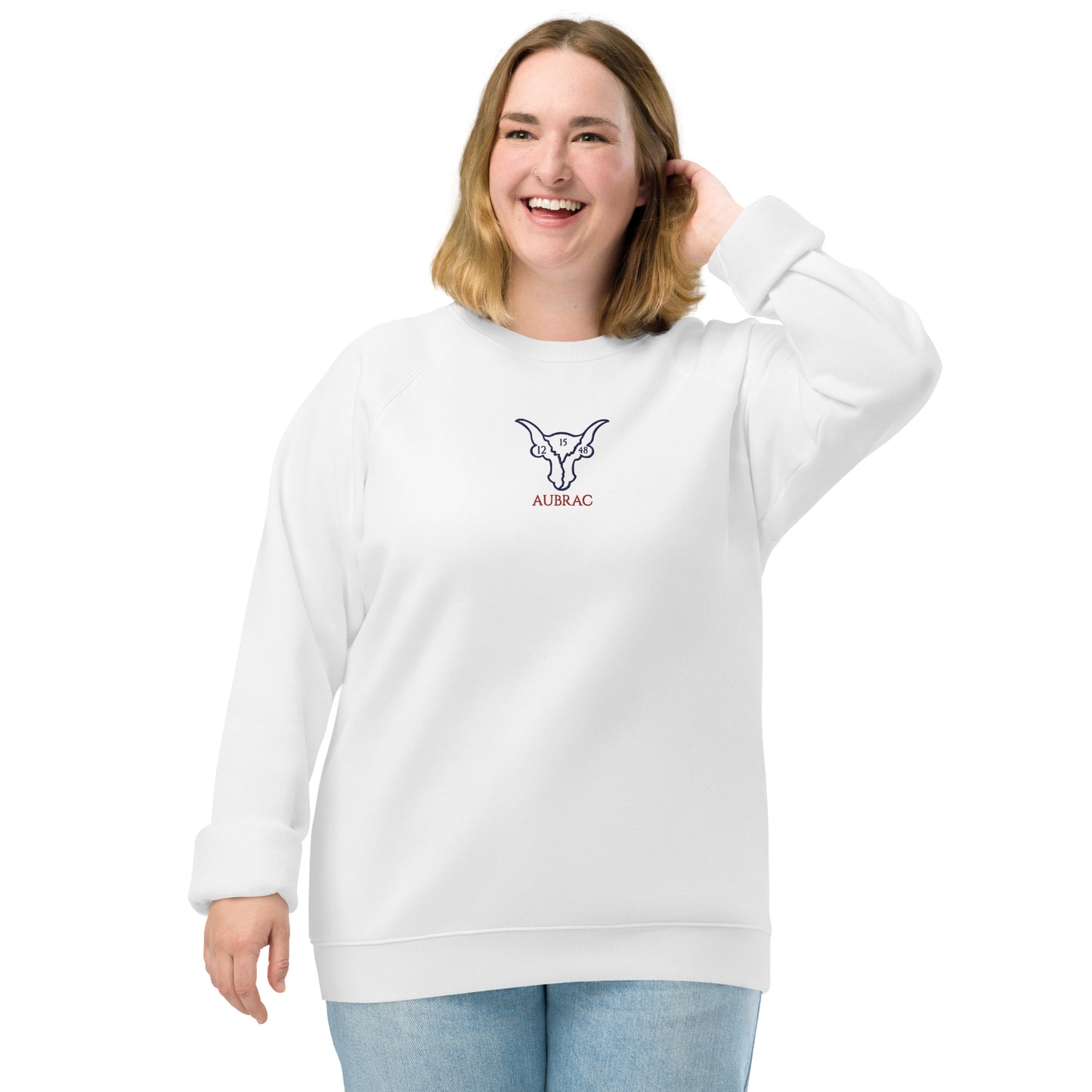 Broderie, Sweatshirt écologique raglan UNISEX