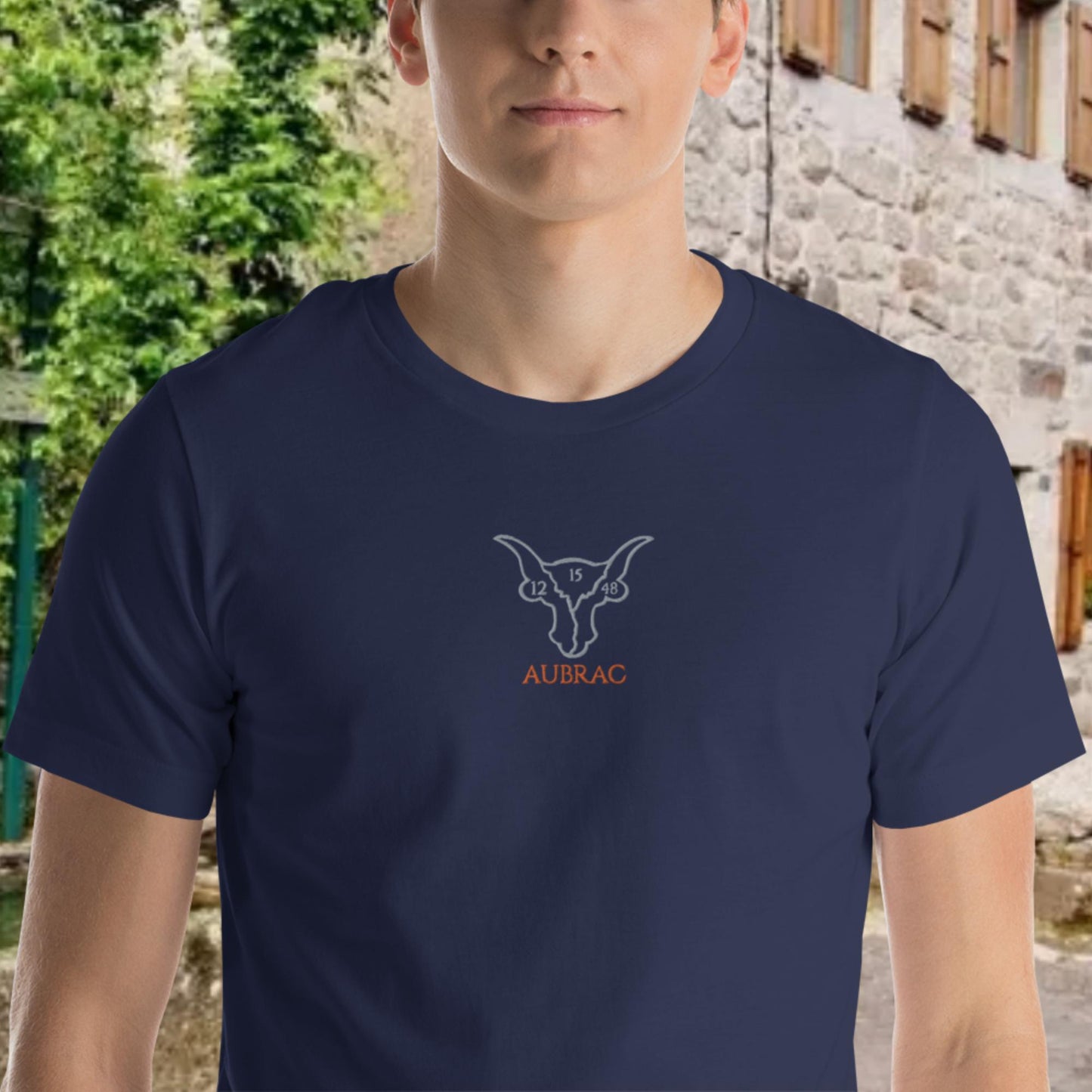 Pour Marie Paule Aubrac vache Brodé, T-shirt unisexe