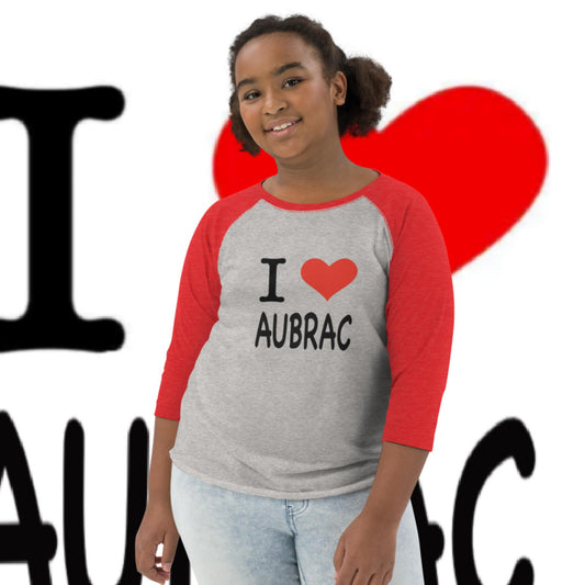 I love Aubrac, T-shirt de baseball adolescent