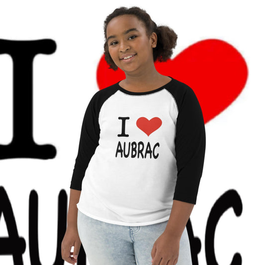 I love Aubrac, T-shirt de baseball adolescent